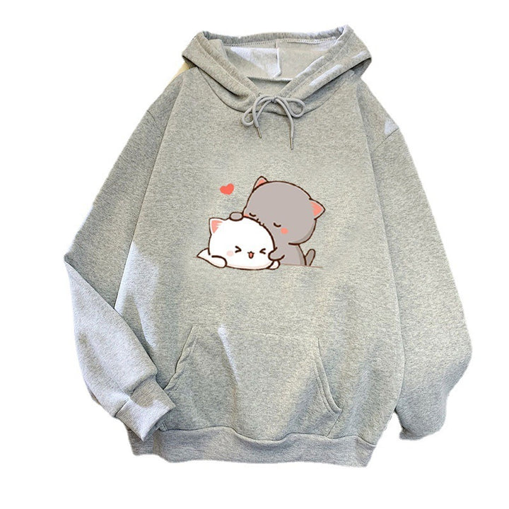 Women's hoodie with playful cat motif and comfortable fit Chic & Stil