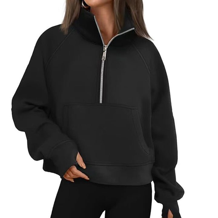 Women's Sporty Hoodie with High Collar Lune London