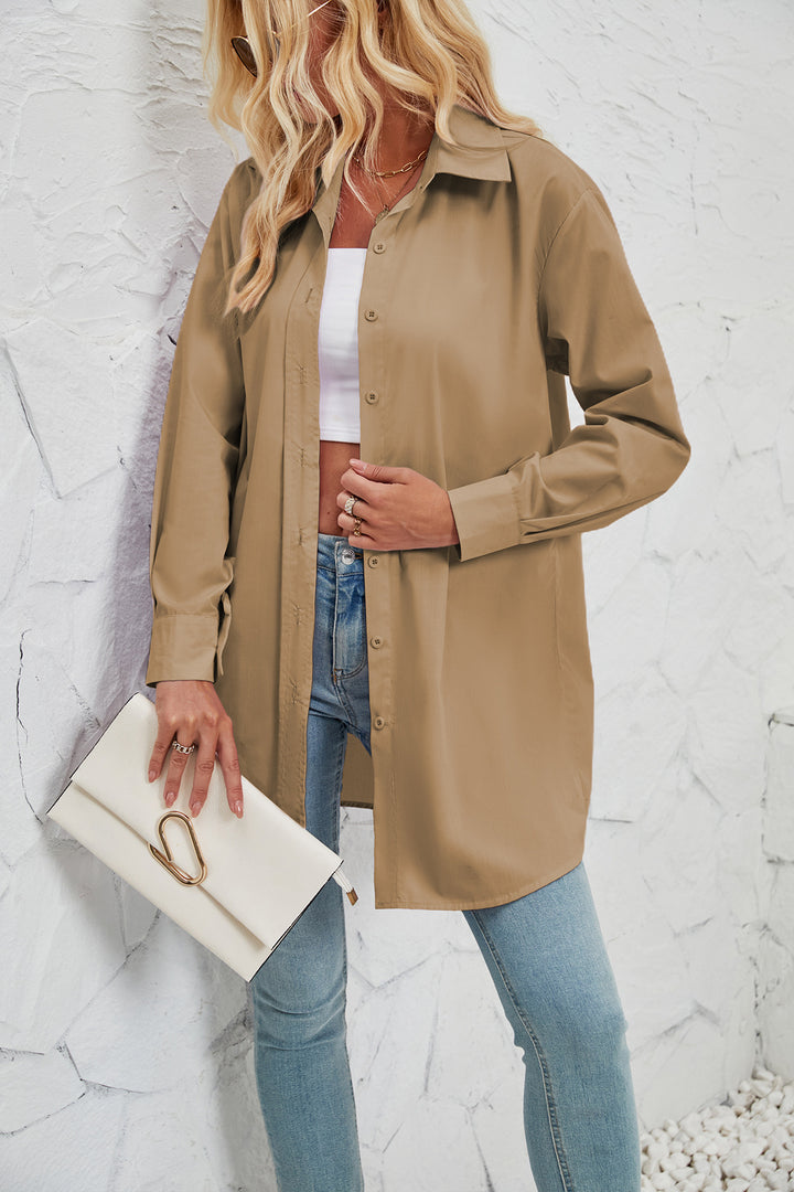 Long blouse with long sleeves for women in oversized style Lune London