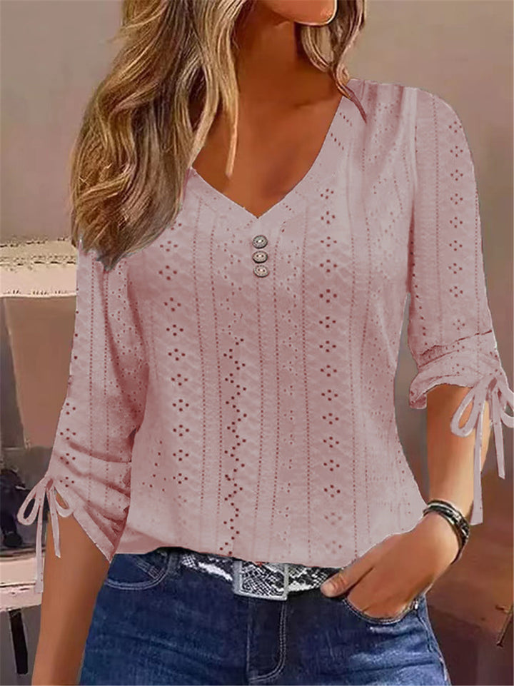 V-neck blouse for women with gathered detail Amarae
