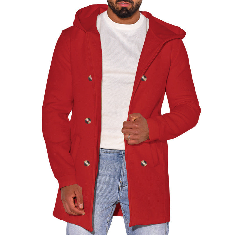 Trendy coat for men with removable hood and double-breasted buttons Lune London