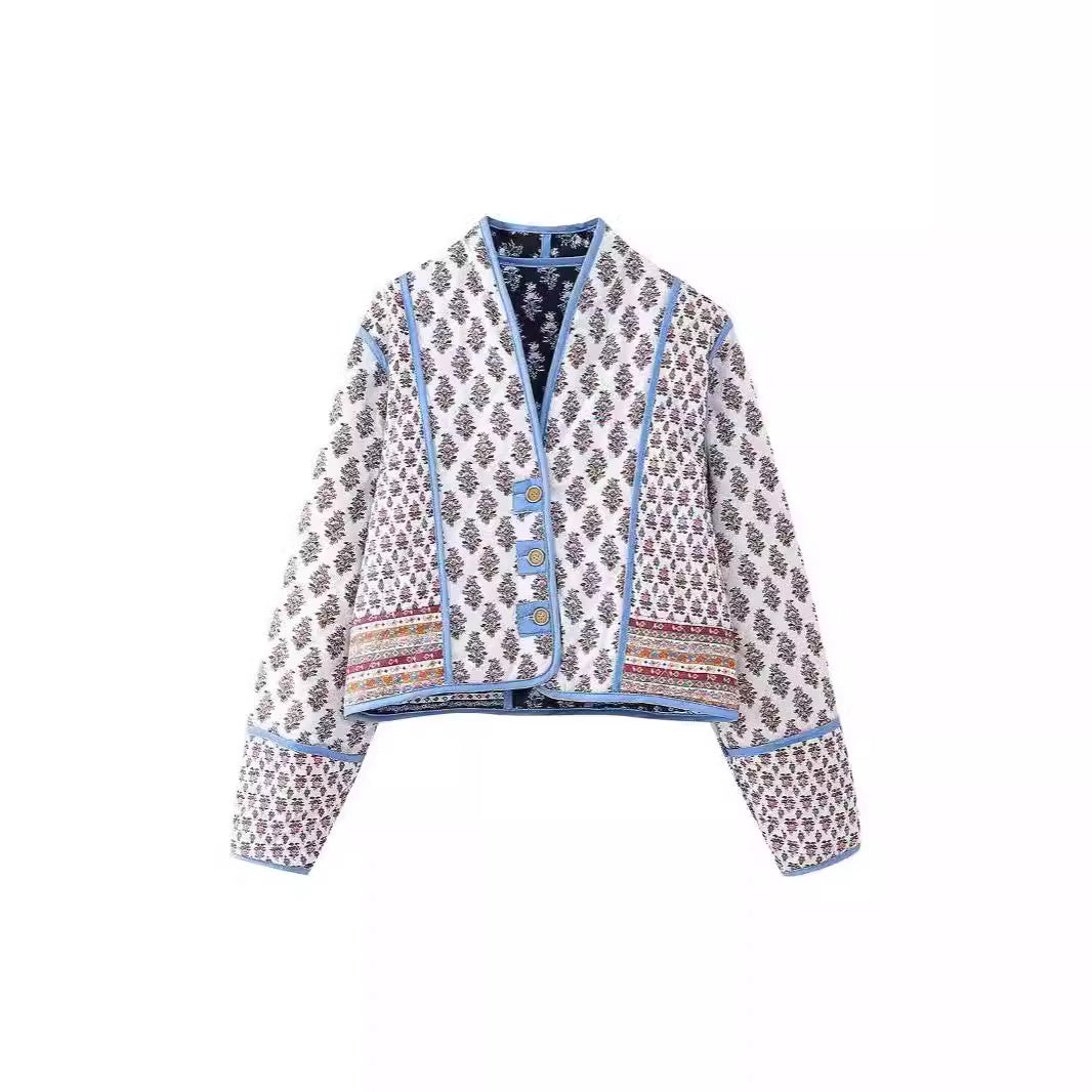 Ladies fashion jacket rich in details with floral design Amarae
