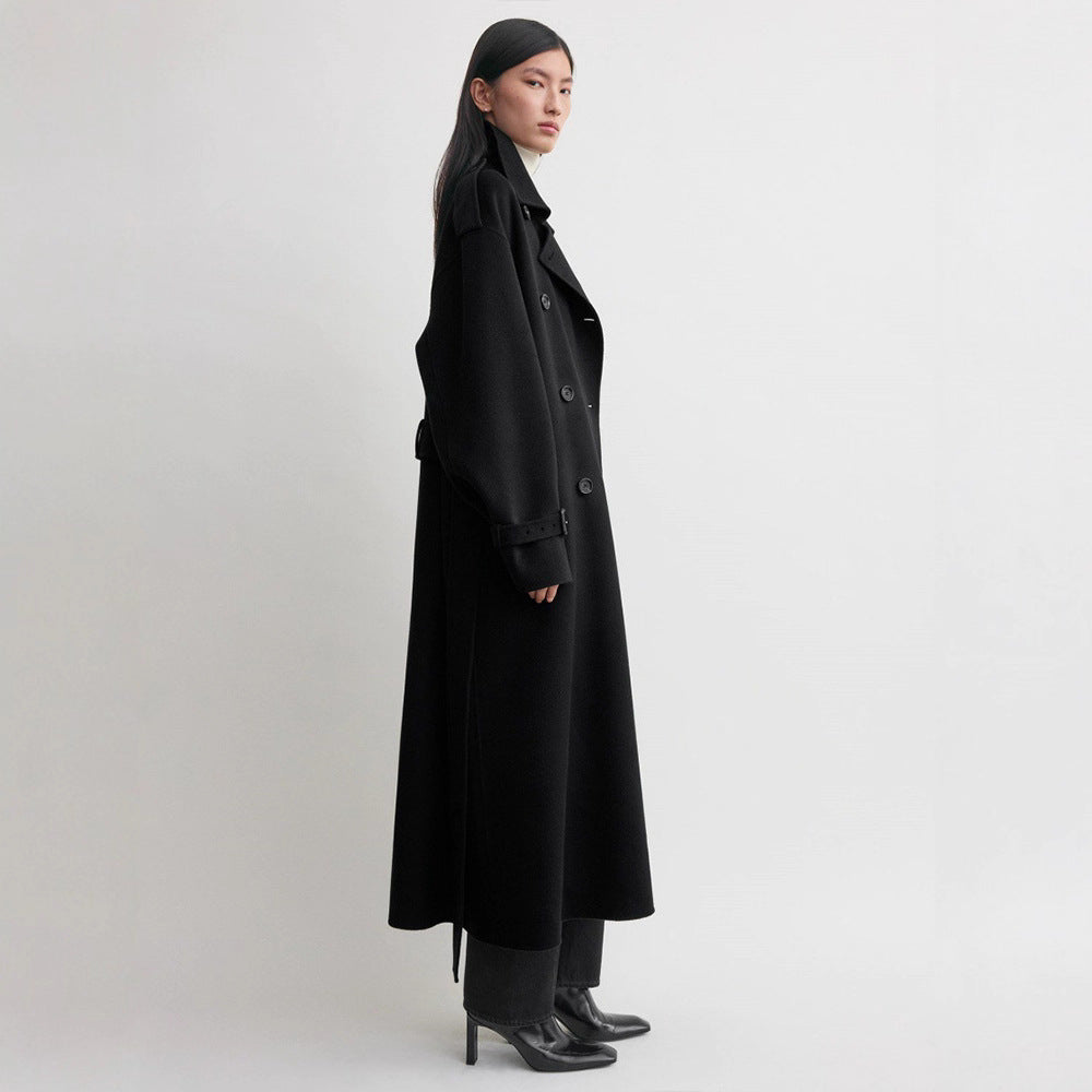 Manteau trench en laine surlong élégant pour femmes Chic & Stil