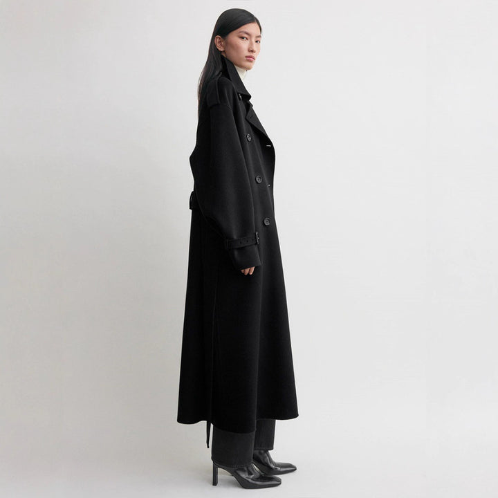 Manteau trench en laine surlong élégant pour femmes Chic & Stil