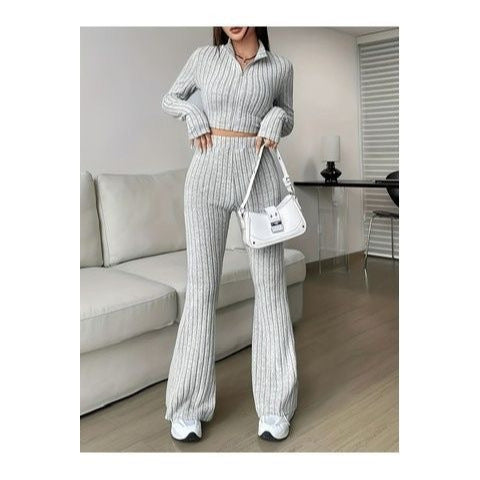 Ensemble de tricot décontracté pour femmes avec fermeture éclair Chic & Stil
