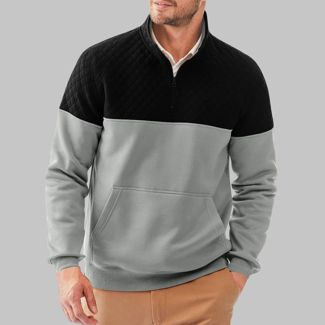 Sporty sweater for men with high collar and pockets Lune London