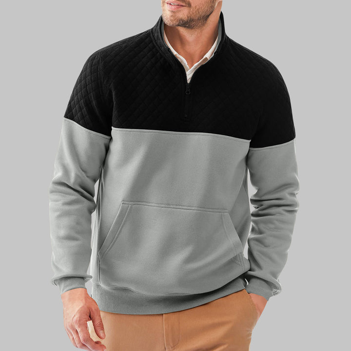 Sporty sweater for men with high collar and pockets Lune London