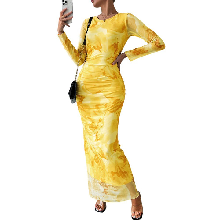 Robe maxi élégante pour femmes avec motif floral et coupe longue Chic & Stil