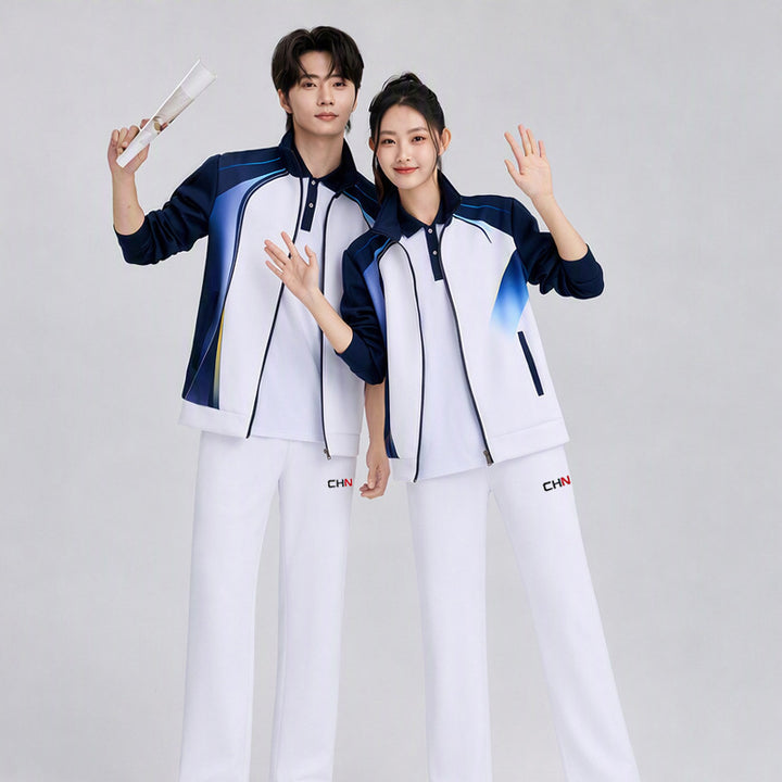 Unisex badminton training set with functional polo and sporty jogging pants Amarae