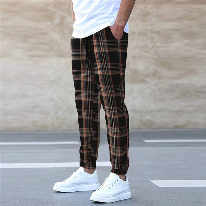 Comfortable flannel pants for men with practical side pockets and elastic waist Lune London