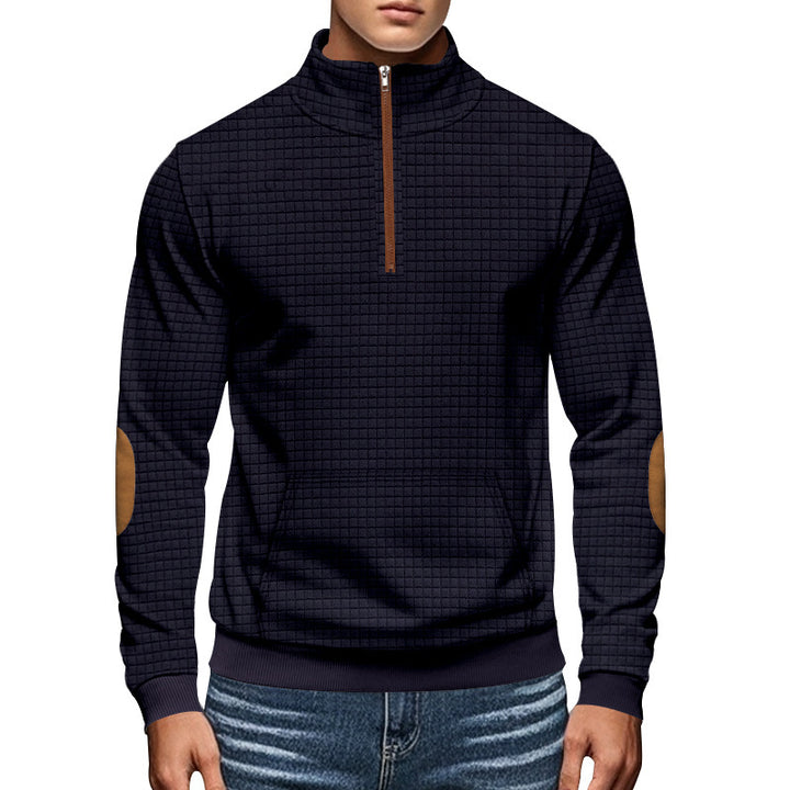 Men's sporty hoodie with half-zip and textured design Lune London