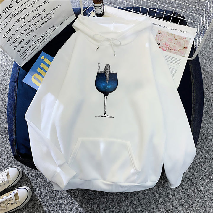 Women's hoodie with creative cocktail design Chic & Stil
