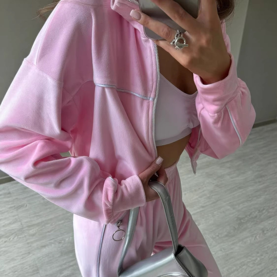 Women's Sports Training Jacket and Pants Set Chic & Stil