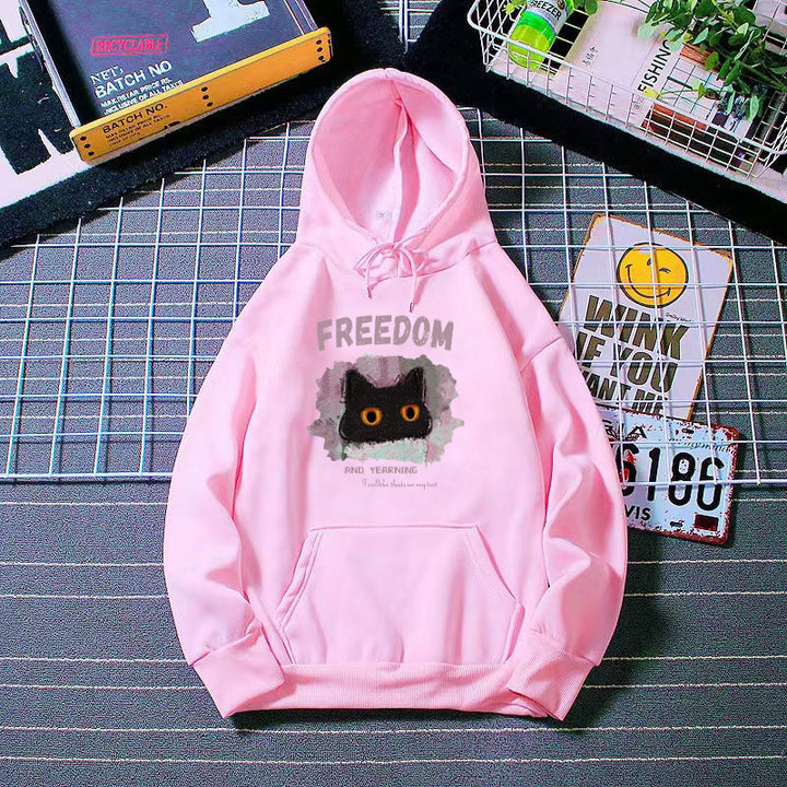 Women's hoodie with creative cat design Chic & Stil