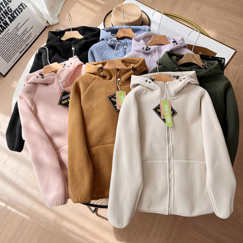 Veste en polaire pour femmes avec col haut et poches latérales pratiques Chic & Stil