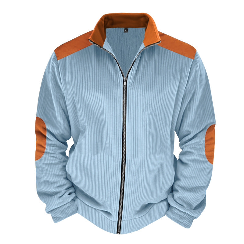 Sporty zip-up jacket for men with ribbed structure and contrasting sleeves Lune London