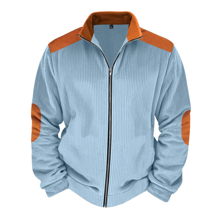 Sporty zip-up jacket for men with ribbed structure and contrasting sleeves Lune London