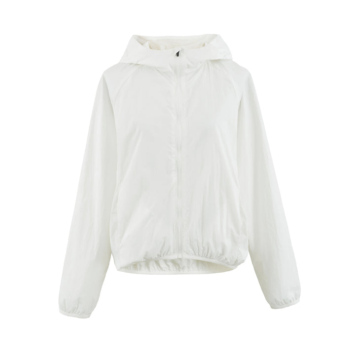 Women's Ultralight Hooded Windbreaker with Extended Back Hem and Elastic Hem Amarae