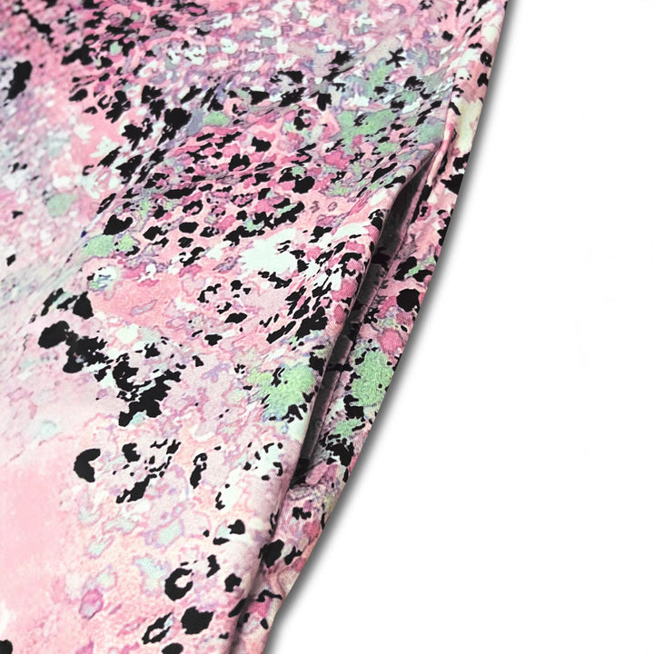 Fluid midi dress for women with eye-catching abstract patterns Lune London