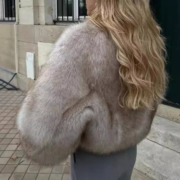 Ladies Chic and Cozy Faux Fur Jacket Lune London