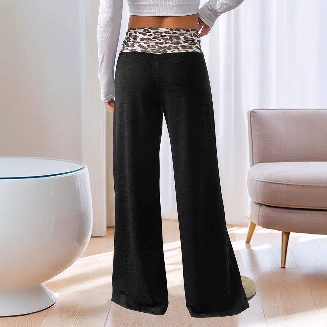 Lune London women's loose lounge pants with fashionable animal print belt