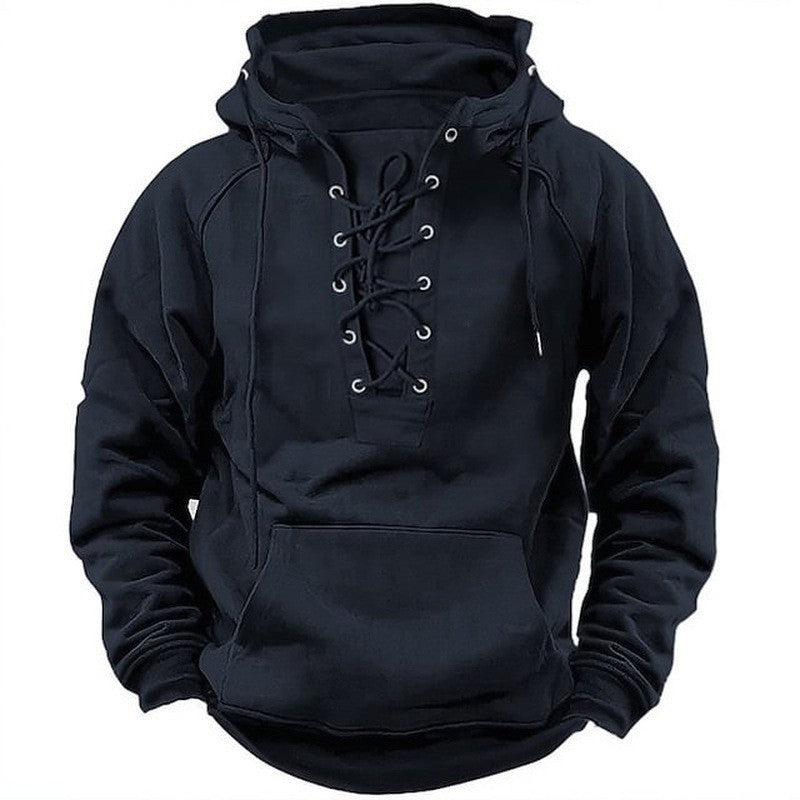 Men's hoodie with trendy lacing and soft inner lining Lune London