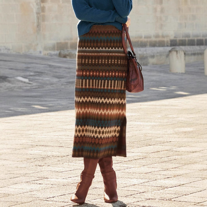 Bohemian maxi skirt with Lune London pattern
