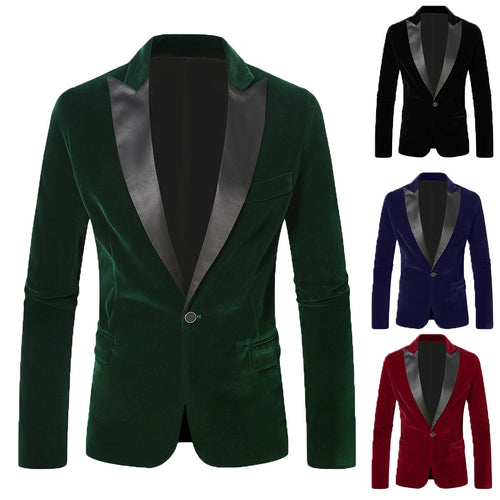 Elegant velvet jacket for men with satin collar Amarae