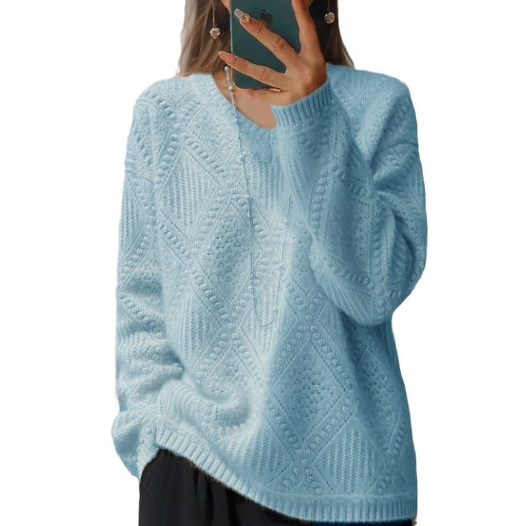 Knit sweater for women with a structured treatment and a soft texture Lune London