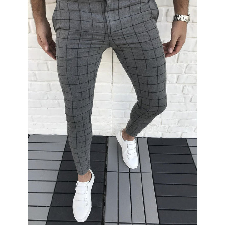 Men's Checkered Suit Pants In Slim Fit Style Lune London