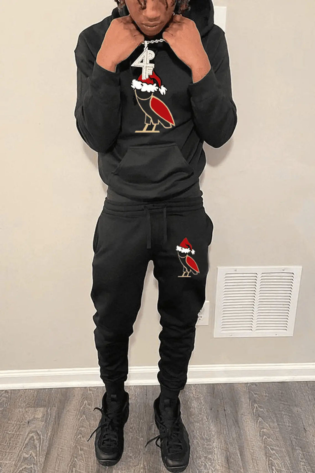 Women's hoodie and jogger pants set with festive design Lune London