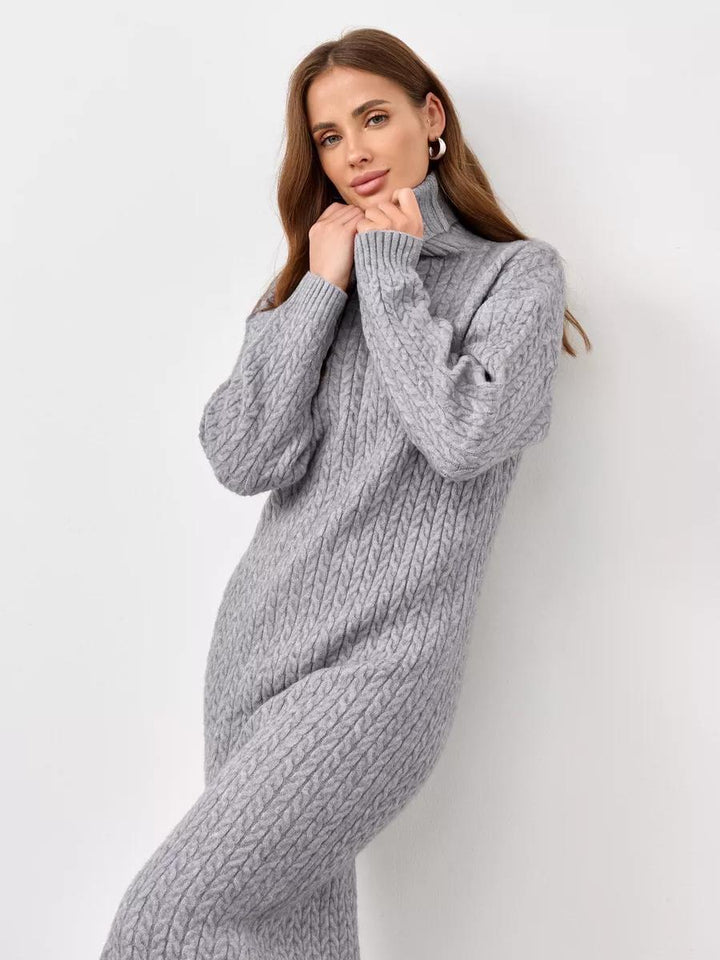 Pull en tricot pour femmes avec col haut et motif en losanges Chic & Stil