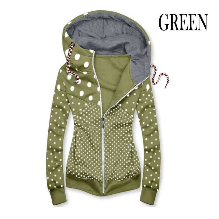 Women's sports jacket with playful polka dot pattern Lune Londonl