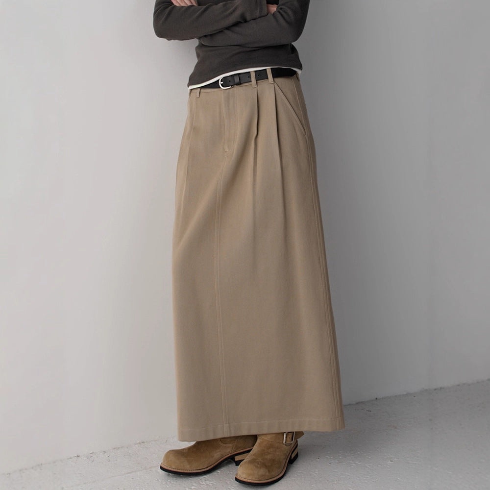 Jupe maxi élégante et taille haute pour femmes avec plis Chic & Stil