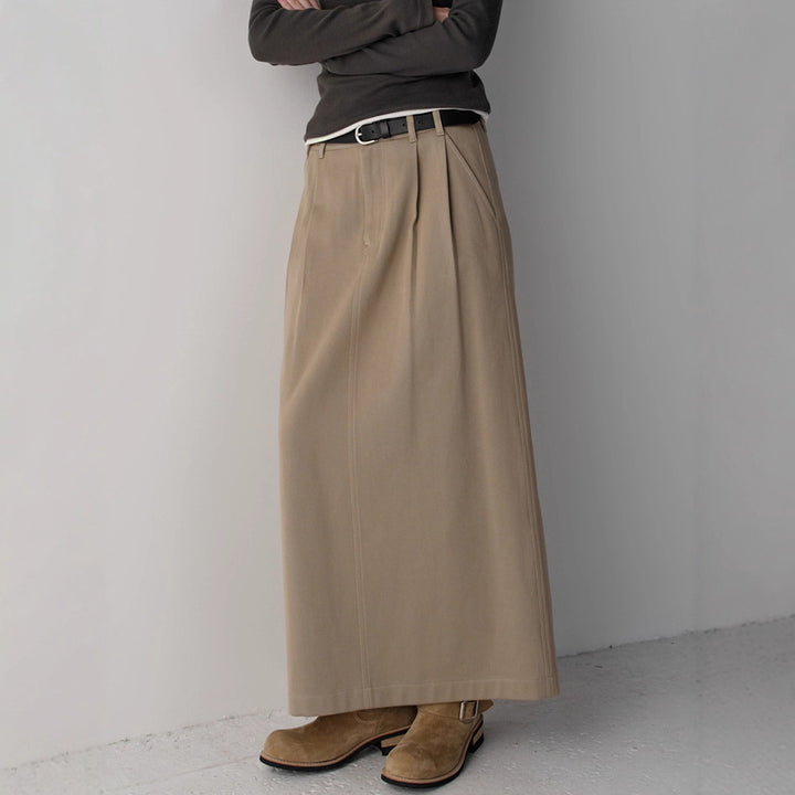 Jupe maxi élégante et taille haute pour femmes avec plis Chic & Stil
