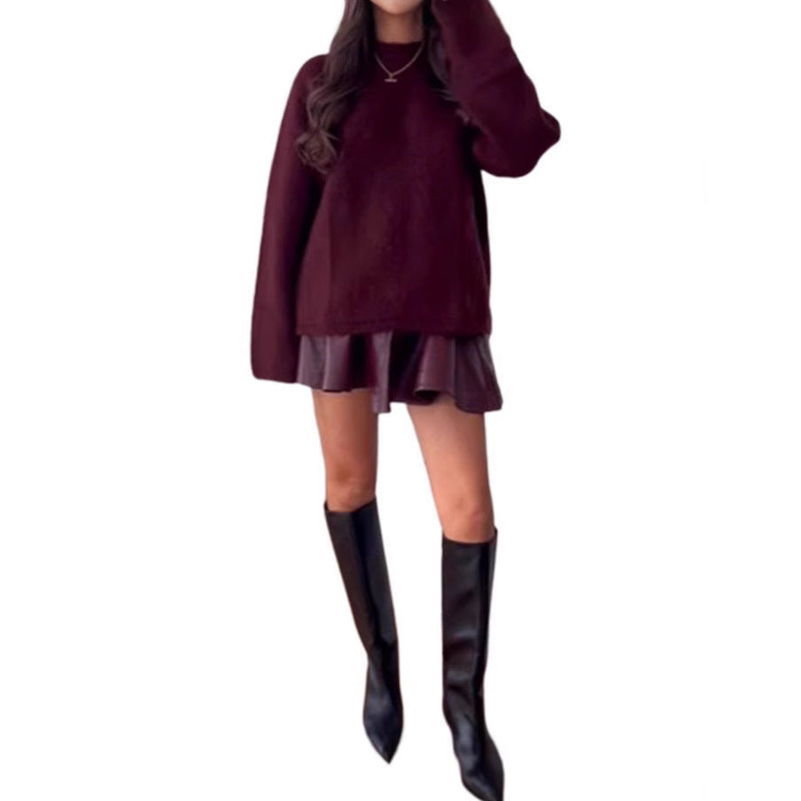 Women Oversized Sweater in Soft Mohair Blend Lune London