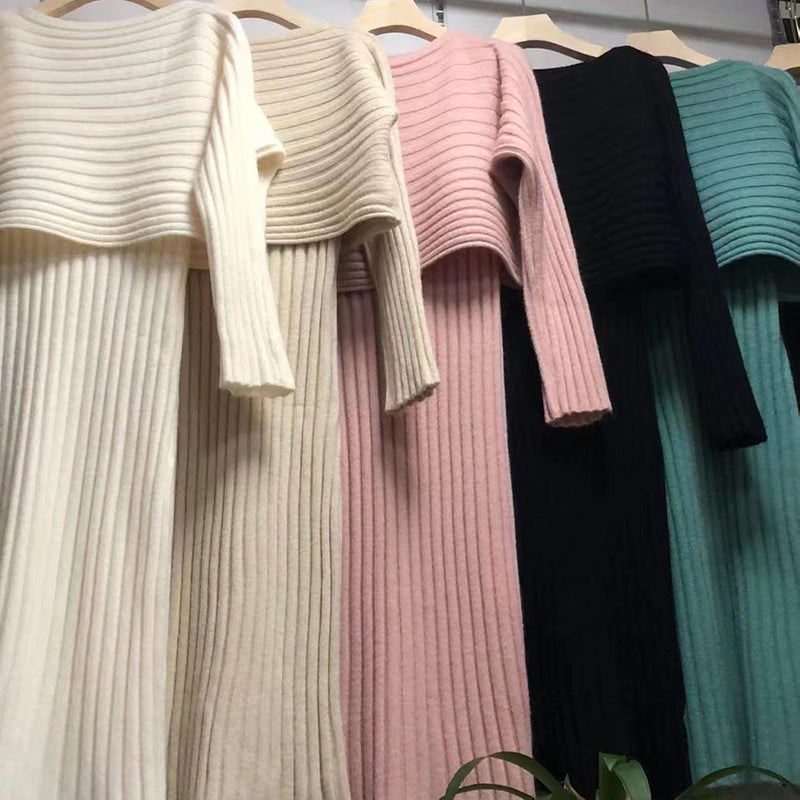 Pull en maille élégant pour femmes avec design à épaules dénudées et texture à fines côtes Chic & Stil