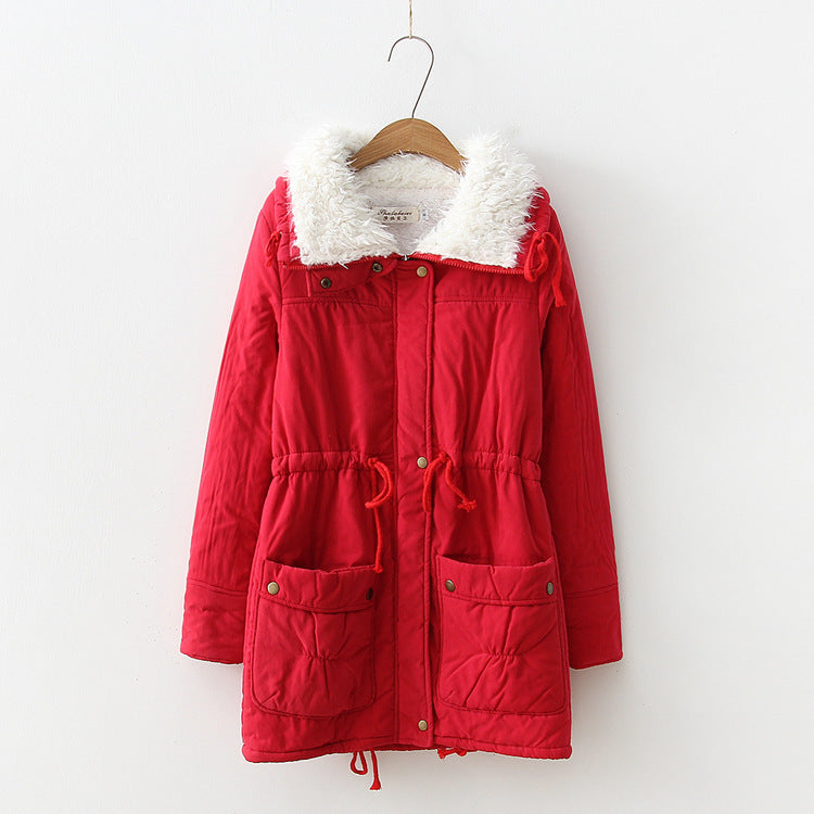 Women's winter coat, straight cut, with faux fur collar and practical pockets Lune London