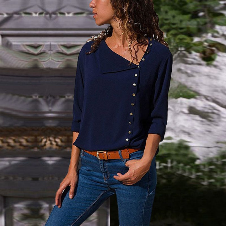 Ladies Buttoned Relaxed Fit Blouse Lune London
