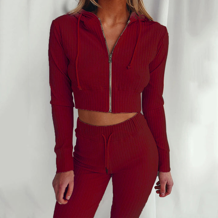 Dames Ensemble de Crop Top Sportif et Leggings Chic & Stil