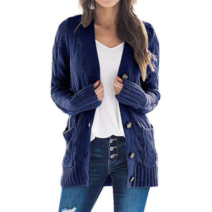 Oversized knit cardigan for women with practical pockets and button detail Lune Londonl