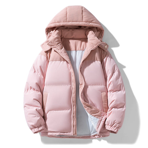 Ladies warm quilted jacket with removable hood and high collar Amarae