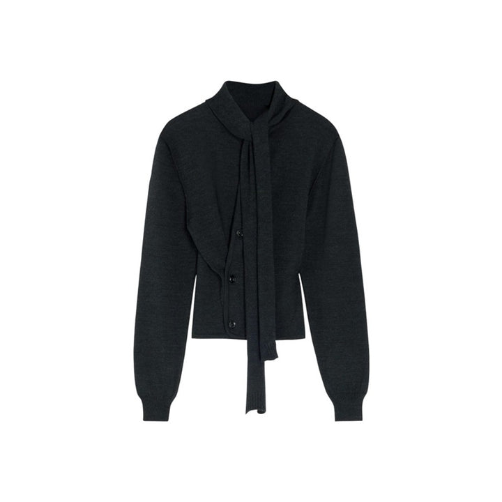 Elegant knitted coat for women with scarf Lune London