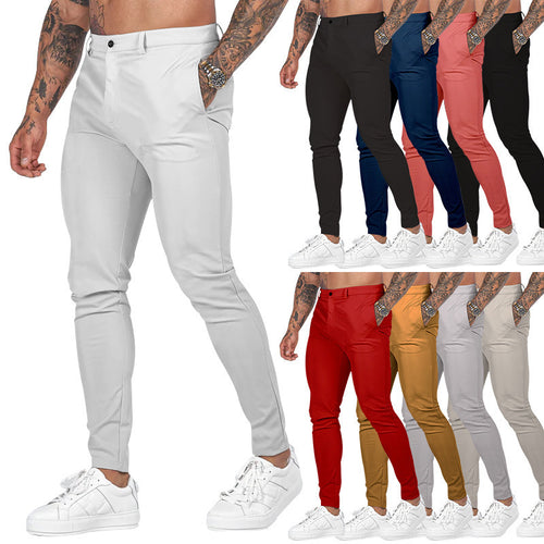 Slim-fit chino pants for men with elastic waistband and deep side pockets Amarae