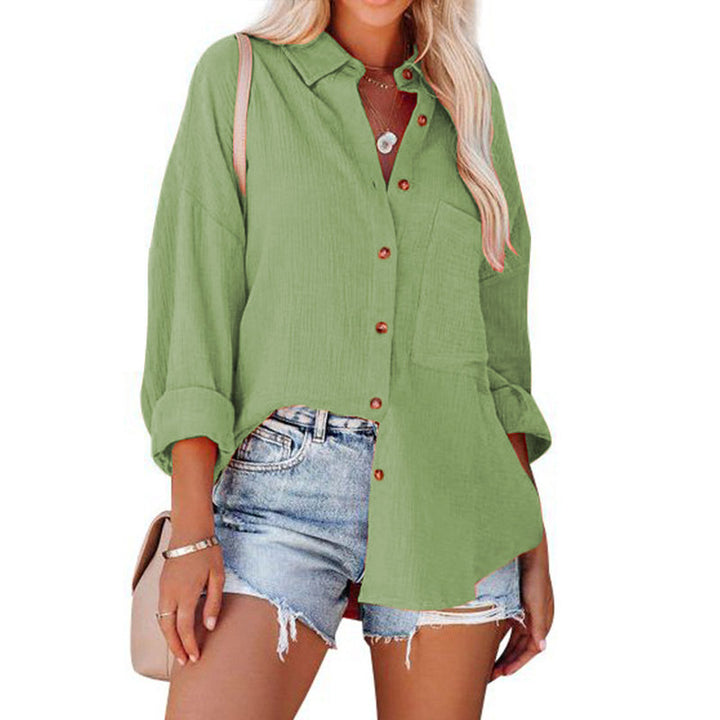 Casual blouse for women in oversized fit with button placket and practical pockets Lune London