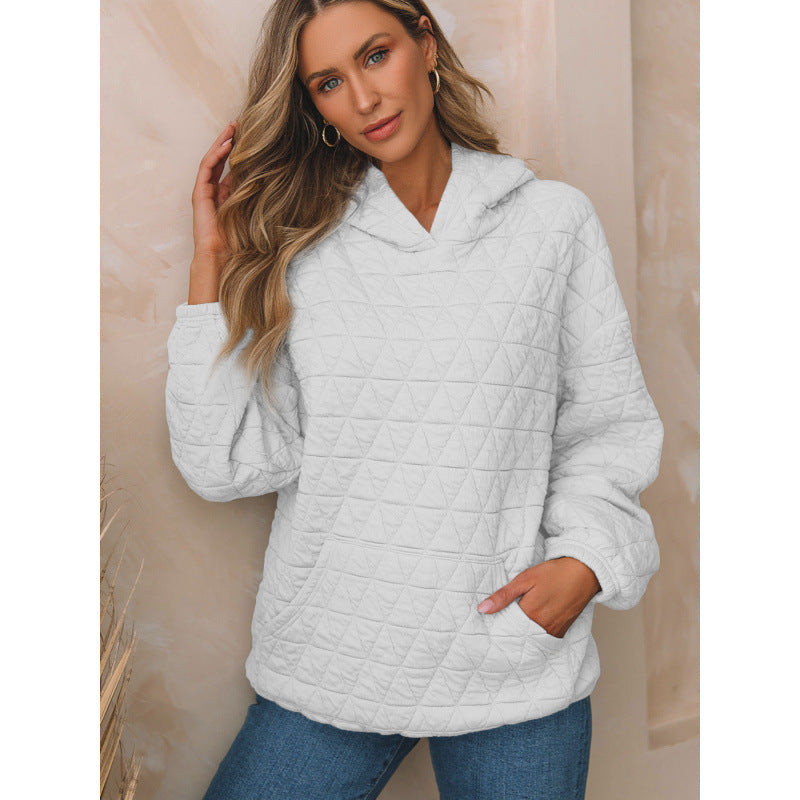 Quilted hooded sweatshirt for women with practical pockets Amarae