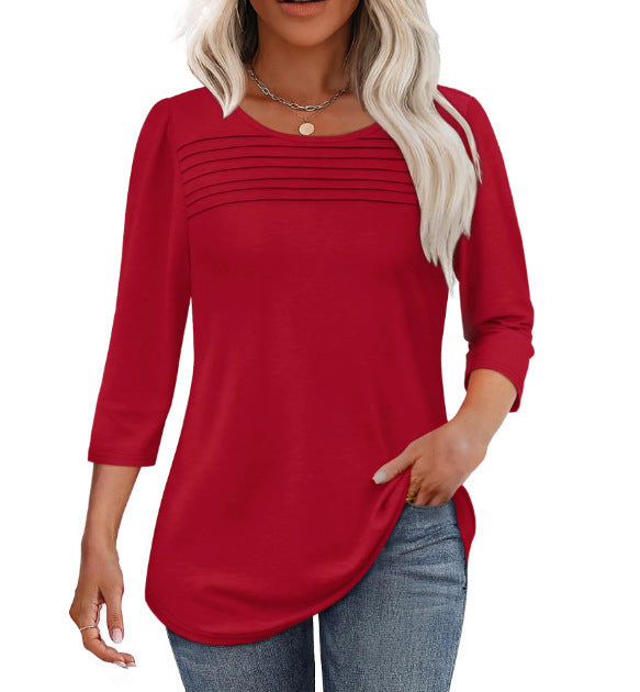 Women’s long sleeve shirt with pleat details Chic & Stil