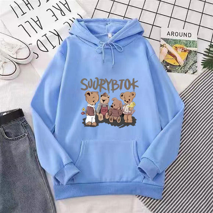 Womens hoodie with playful bear motif Chic & Stil