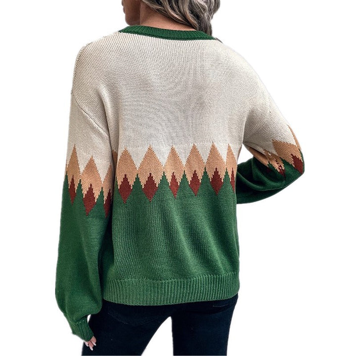 Women's sweater with trendy mountain pattern and comfortable round neck Lune London