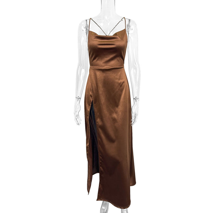 Ladies Elegant Evening Dress with Off-Shoulder Design and High Slit Lune London